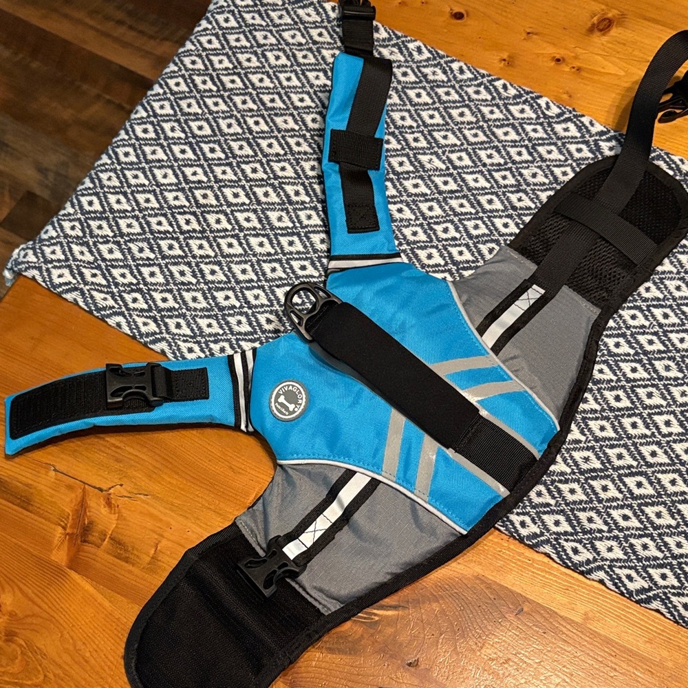 Blue and Gray Dog Harness